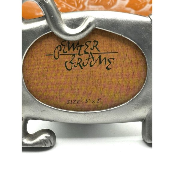 Cat-Shaped Pewter Picture Frame 3" X 2" - Picture 4 of 4